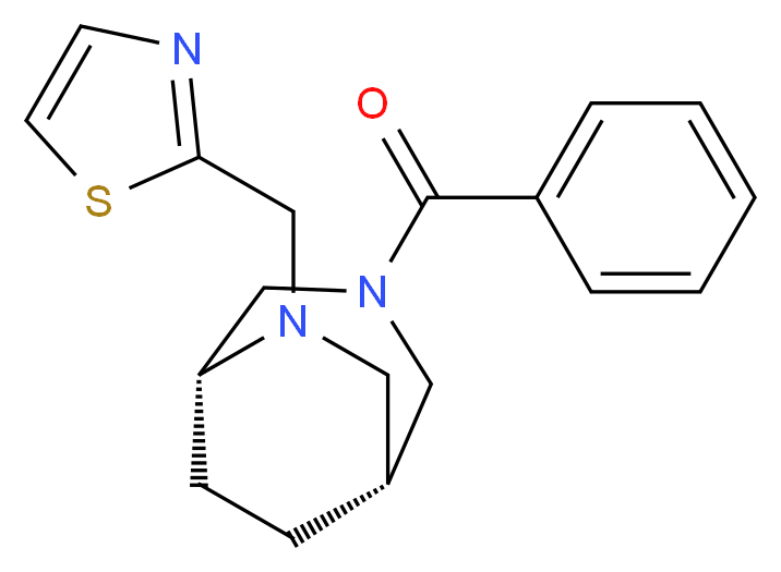 (1R*,5R*)-3-benzoyl-6-(1,3-thiazol-2-ylmethyl)-3,6-diazabicyclo[3.2.2]nonane_分子结构_CAS_)