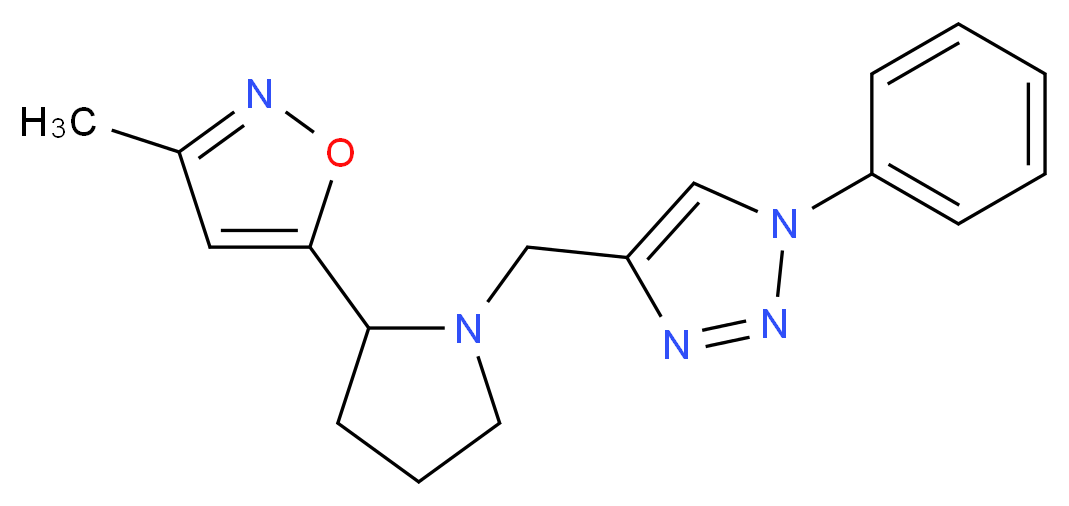 4-{[2-(3-methyl-5-isoxazolyl)-1-pyrrolidinyl]methyl}-1-phenyl-1H-1,2,3-triazole_分子结构_CAS_)