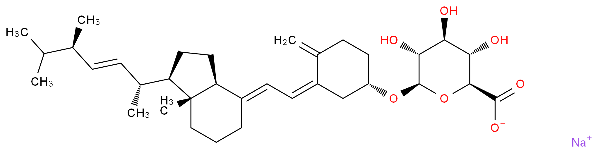 Vitamin D2 β-D-Glucuronide Sodium Salt_分子结构_CAS_85701-30-0)