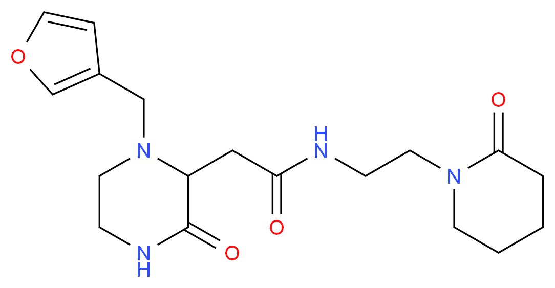 2-[1-(3-furylmethyl)-3-oxo-2-piperazinyl]-N-[2-(2-oxo-1-piperidinyl)ethyl]acetamide_分子结构_CAS_)
