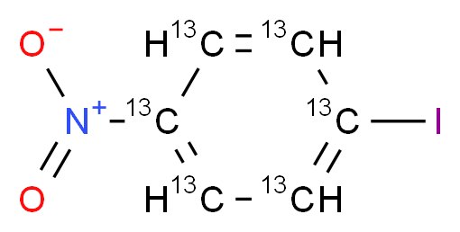 1-iodo-4-nitro(1,2,3,4,5,6-<sup>1</sup><sup>3</sup>C<sub>6</sub>)benzene_分子结构_CAS_1216468-84-6