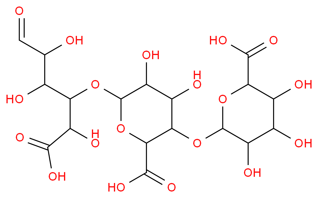6-[(1-carboxy-1,3,4-trihydroxy-5-oxopentan-2-yl)oxy]-3-[(6-carboxy-3,4,5-trihydroxyoxan-2-yl)oxy]-4,5-dihydroxyoxane-2-carboxylic acid_分子结构_CAS_6037-45-2