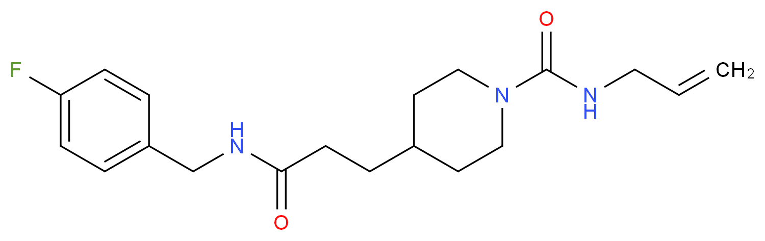 N-allyl-4-{3-[(4-fluorobenzyl)amino]-3-oxopropyl}-1-piperidinecarboxamide_分子结构_CAS_)