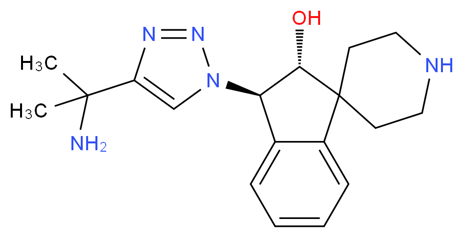 (2R*,3R*)-3-[4-(1-amino-1-methylethyl)-1H-1,2,3-triazol-1-yl]-2,3-dihydrospiro[indene-1,4'-piperidin]-2-ol_分子结构_CAS_)