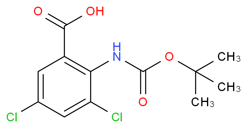 2-Boc-AMino-3,5-dichlorobenzoic acid_分子结构_CAS_669713-58-0)