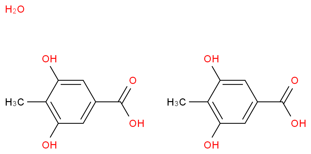 3,5-二羟基-4-甲基苯甲酸 半水合物_分子结构_CAS_199926-34-6)