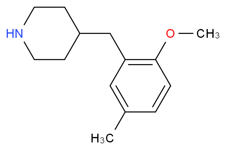 4-[(2-methoxy-5-methylphenyl)methyl]piperidine_分子结构_CAS_955314-98-4