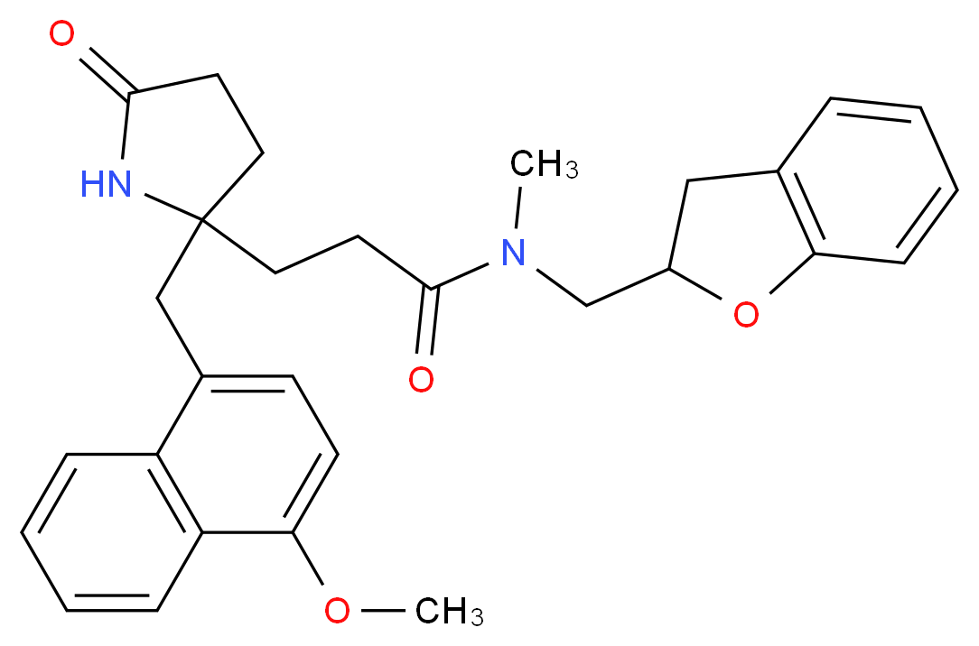 N-(2,3-dihydro-1-benzofuran-2-ylmethyl)-3-{2-[(4-methoxy-1-naphthyl)methyl]-5-oxo-2-pyrrolidinyl}-N-methylpropanamide_分子结构_CAS_)