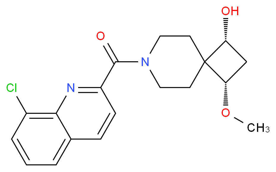 (1R*,3S*)-7-[(8-chloroquinolin-2-yl)carbonyl]-3-methoxy-7-azaspiro[3.5]nonan-1-ol_分子结构_CAS_)