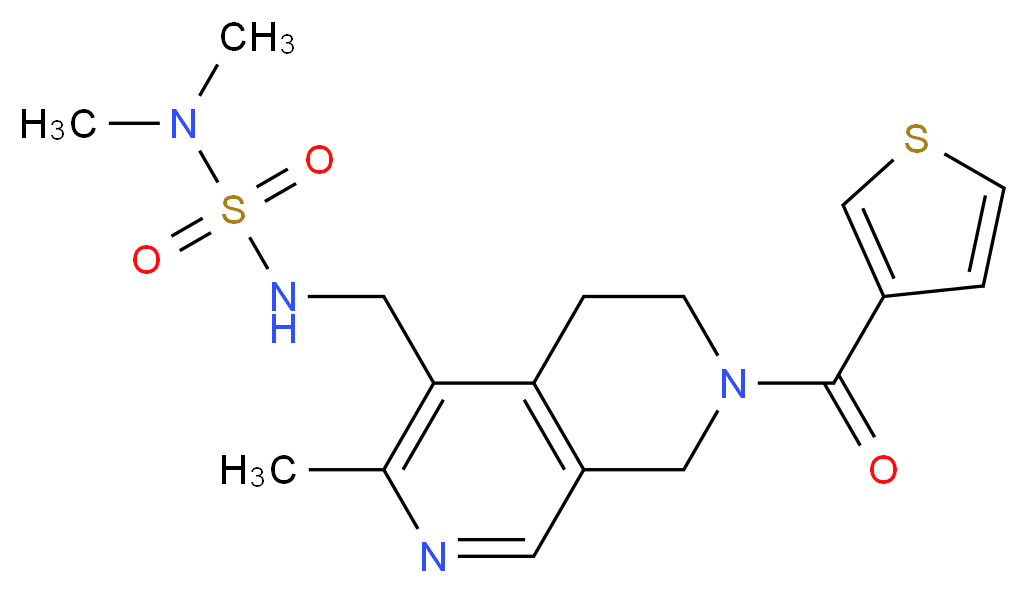N,N-dimethyl-N'-{[3-methyl-7-(3-thienylcarbonyl)-5,6,7,8-tetrahydro-2,7-naphthyridin-4-yl]methyl}sulfamide_分子结构_CAS_)