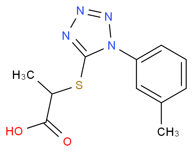 2-{[1-(3-methylphenyl)-1H-1,2,3,4-tetrazol-5-yl]sulfanyl}propanoic acid_分子结构_CAS_917217-91-5