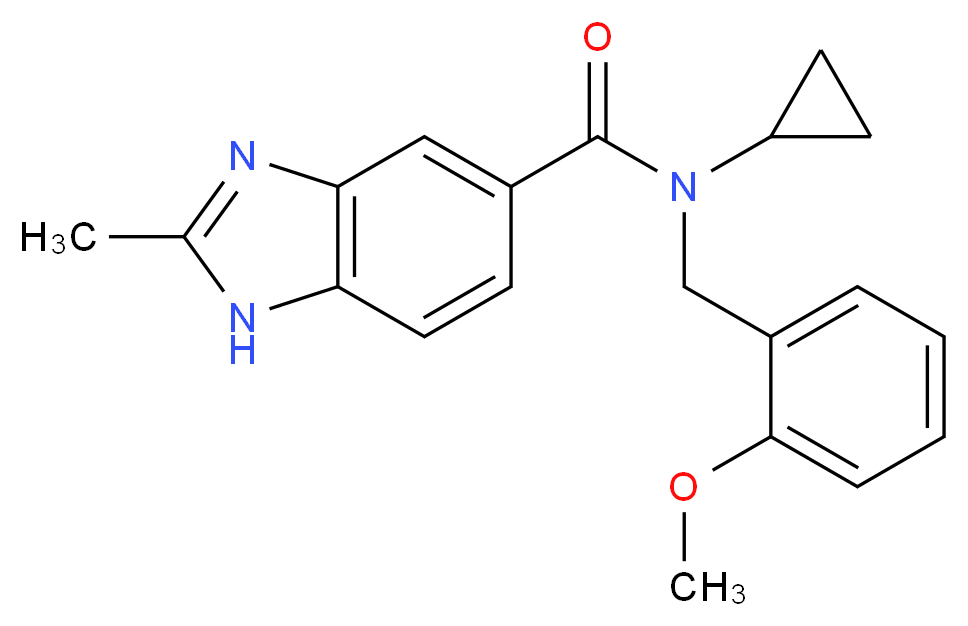 N-cyclopropyl-N-(2-methoxybenzyl)-2-methyl-1H-benzimidazole-5-carboxamide_分子结构_CAS_)