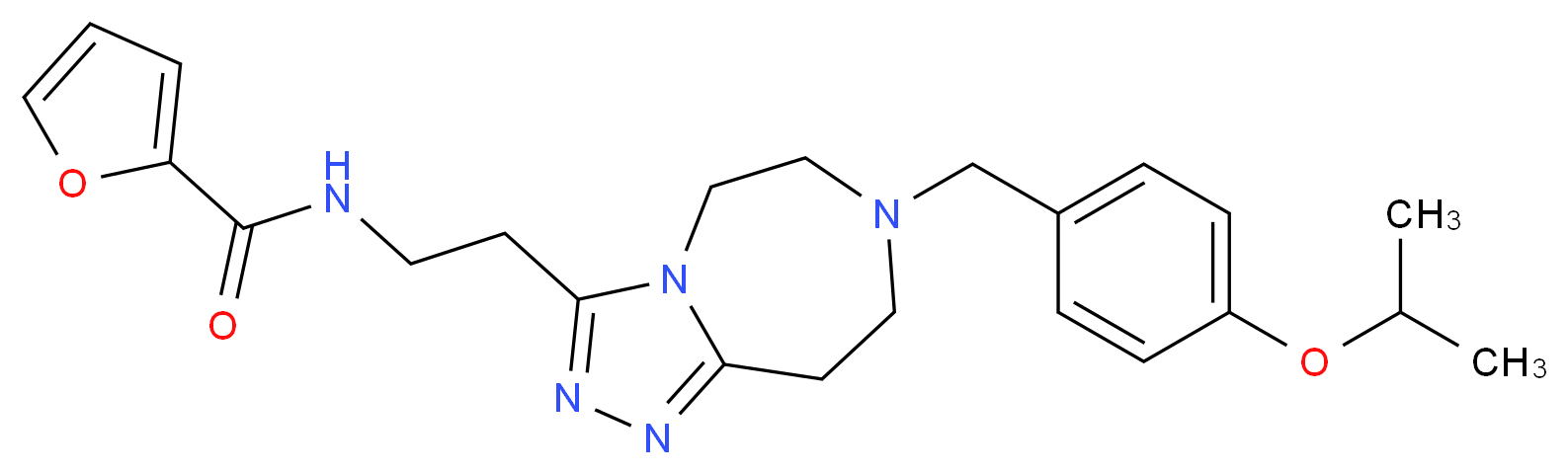 N-{2-[7-(4-isopropoxybenzyl)-6,7,8,9-tetrahydro-5H-[1,2,4]triazolo[4,3-d][1,4]diazepin-3-yl]ethyl}-2-furamide_分子结构_CAS_)