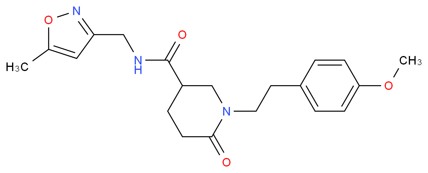 1-[2-(4-methoxyphenyl)ethyl]-N-[(5-methyl-3-isoxazolyl)methyl]-6-oxo-3-piperidinecarboxamide_分子结构_CAS_)