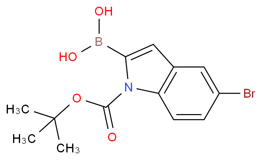 5-Bromo-1H-indole-2-boronic acid, N-BOC protected_分子结构_CAS_475102-13-7)