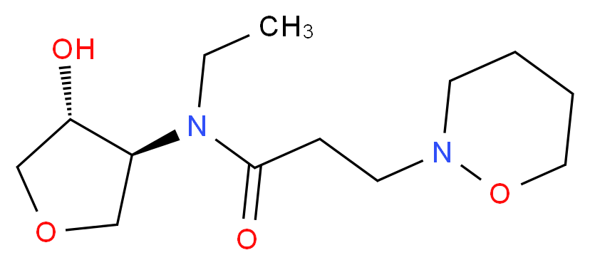 N-ethyl-N-[(3S*,4R*)-4-hydroxytetrahydrofuran-3-yl]-3-(1,2-oxazinan-2-yl)propanamide_分子结构_CAS_)