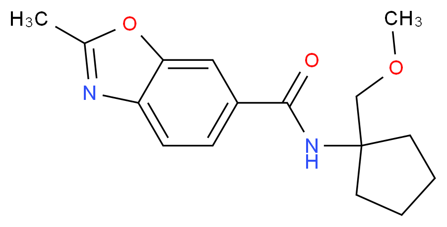 N-[1-(methoxymethyl)cyclopentyl]-2-methyl-1,3-benzoxazole-6-carboxamide_分子结构_CAS_)