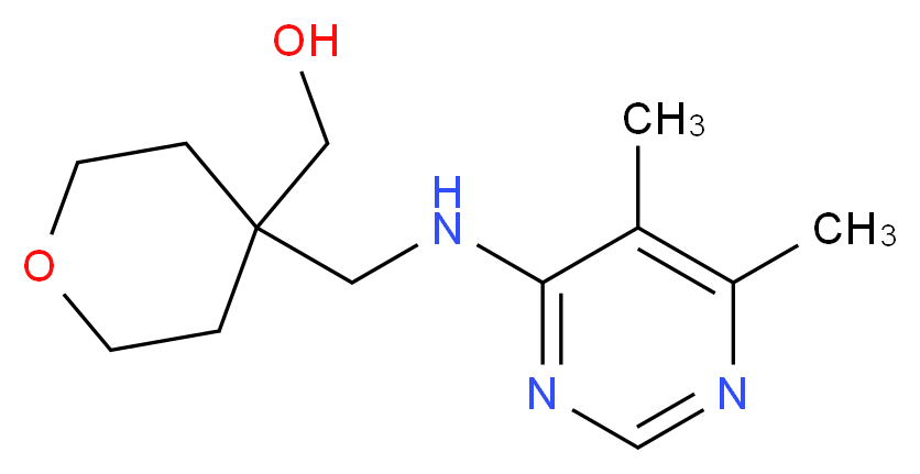 (4-{[(5,6-dimethylpyrimidin-4-yl)amino]methyl}tetrahydro-2H-pyran-4-yl)methanol_分子结构_CAS_)