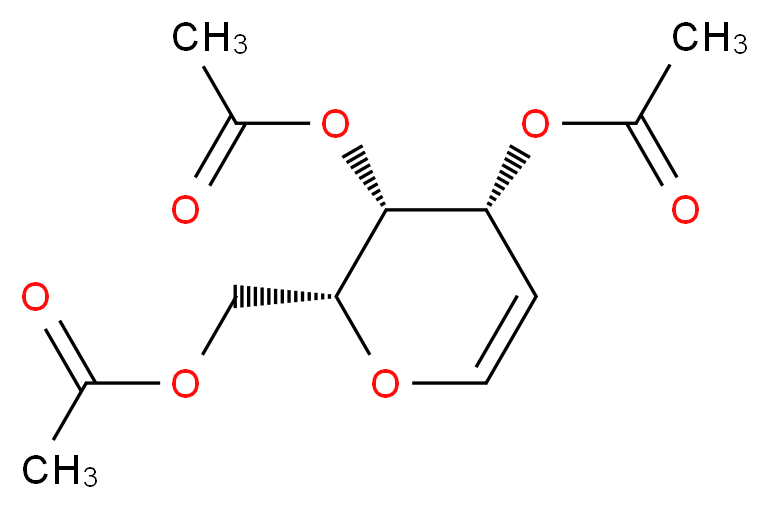 [(2R,3R,4R)-3,4-bis(acetyloxy)-3,4-dihydro-2H-pyran-2-yl]methyl acetate_分子结构_CAS_4098-06-0