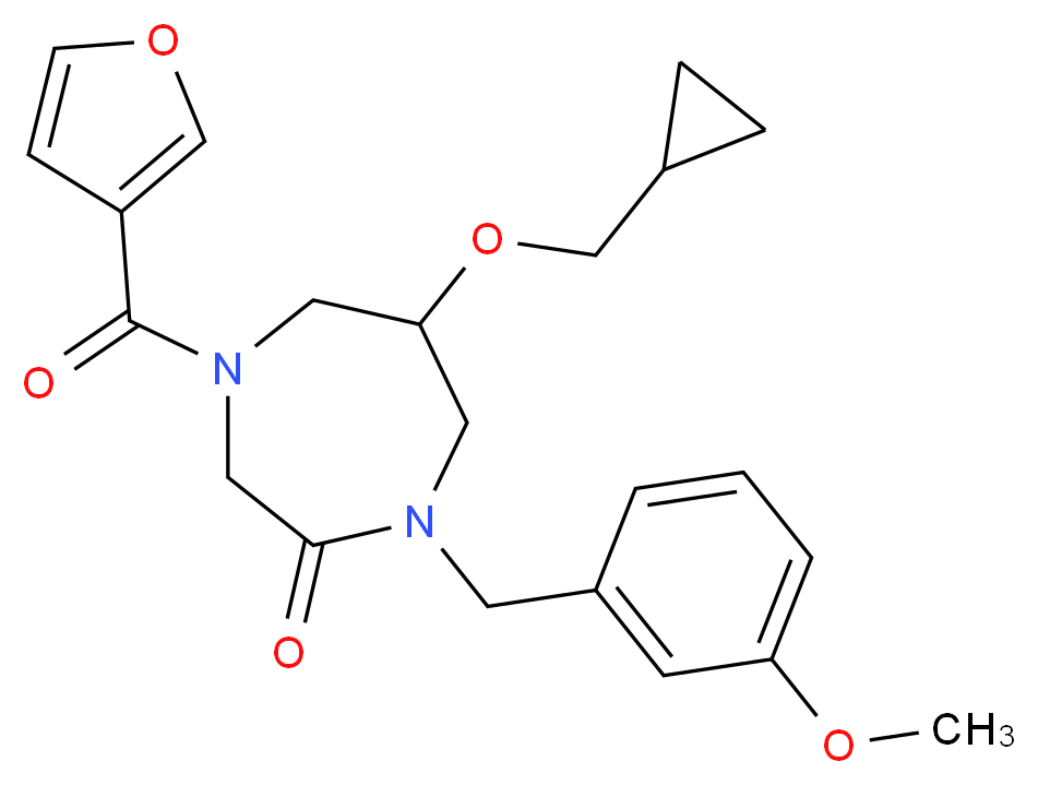 6-(cyclopropylmethoxy)-4-(3-furoyl)-1-(3-methoxybenzyl)-1,4-diazepan-2-one_分子结构_CAS_)