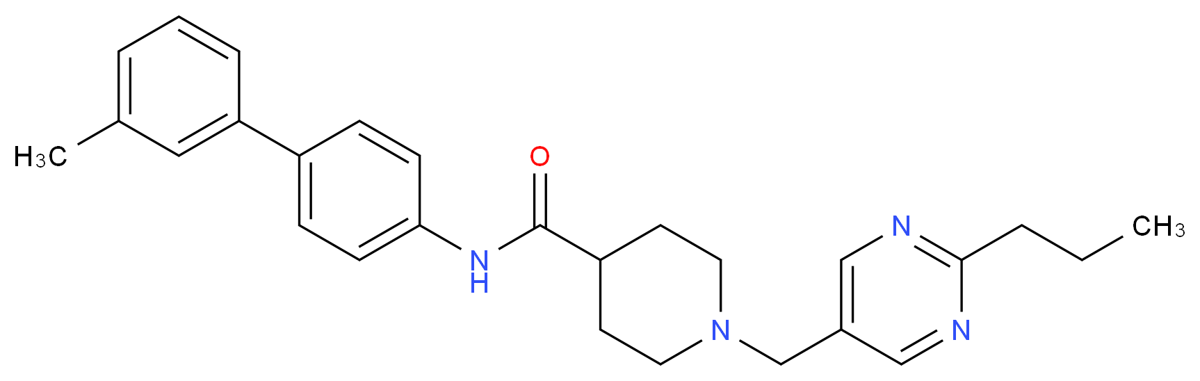 N-(3'-methyl-4-biphenylyl)-1-[(2-propyl-5-pyrimidinyl)methyl]-4-piperidinecarboxamide_分子结构_CAS_)