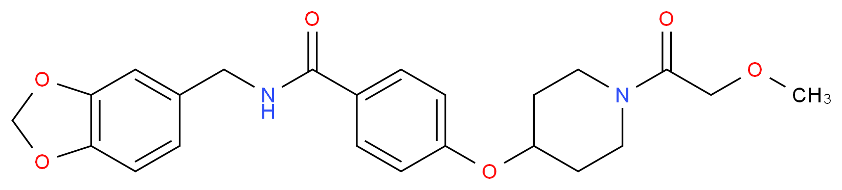 N-(1,3-benzodioxol-5-ylmethyl)-4-{[1-(methoxyacetyl)-4-piperidinyl]oxy}benzamide_分子结构_CAS_)
