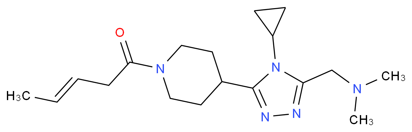 1-(4-cyclopropyl-5-{1-[(3E)-pent-3-enoyl]piperidin-4-yl}-4H-1,2,4-triazol-3-yl)-N,N-dimethylmethanamine_分子结构_CAS_)