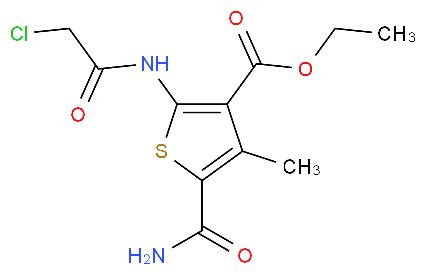Ethyl 5-(aminocarbonyl)-2-[(chloroacetyl)amino]-4-methylthiophene-3-carboxylate_分子结构_CAS_)