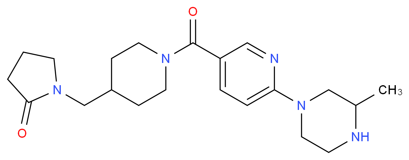 1-[(1-{[6-(3-methylpiperazin-1-yl)pyridin-3-yl]carbonyl}piperidin-4-yl)methyl]pyrrolidin-2-one_分子结构_CAS_)