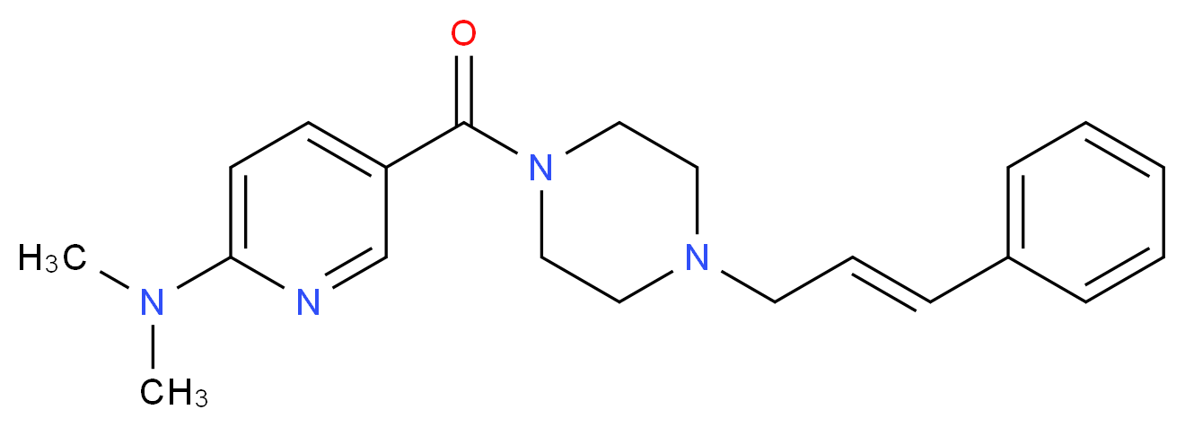 N,N-dimethyl-5-({4-[(2E)-3-phenylprop-2-en-1-yl]piperazin-1-yl}carbonyl)pyridin-2-amine_分子结构_CAS_)