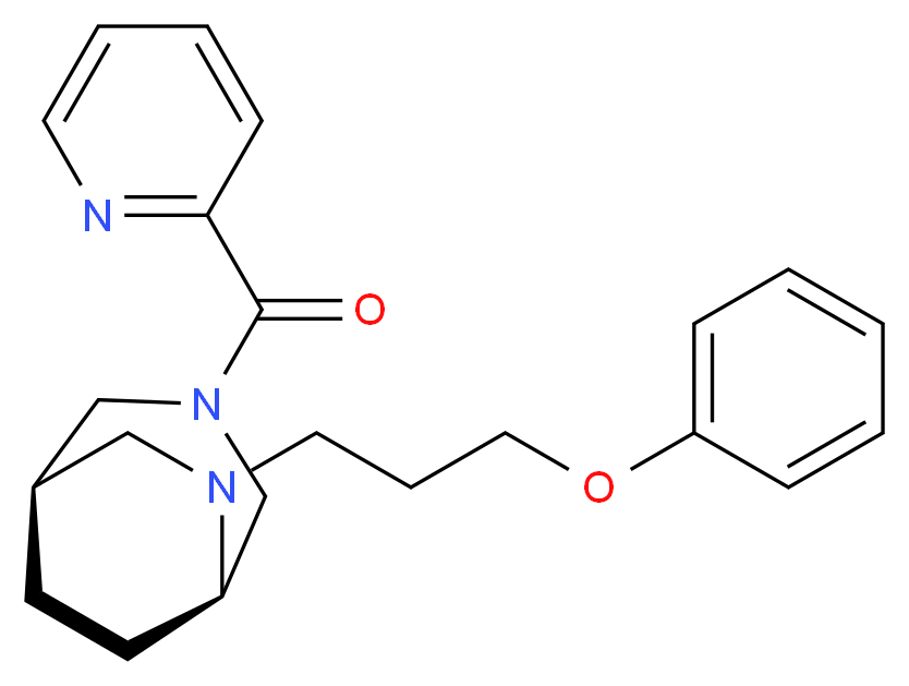 (1R*,5R*)-6-(3-phenoxypropyl)-3-(2-pyridinylcarbonyl)-3,6-diazabicyclo[3.2.2]nonane_分子结构_CAS_)