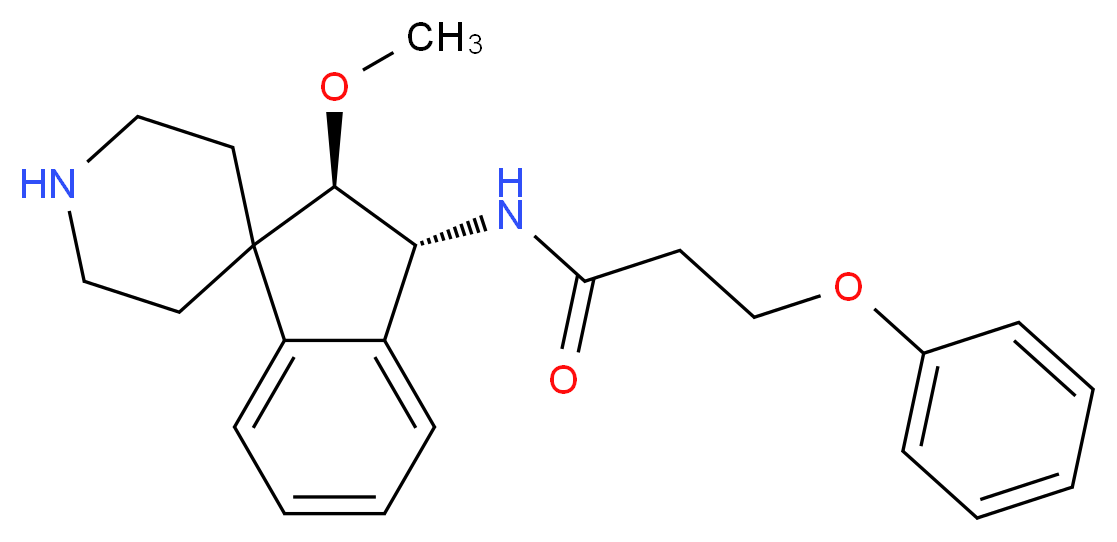 N-[(2R*,3R*)-2-methoxy-2,3-dihydrospiro[indene-1,4'-piperidin]-3-yl]-3-phenoxypropanamide_分子结构_CAS_)