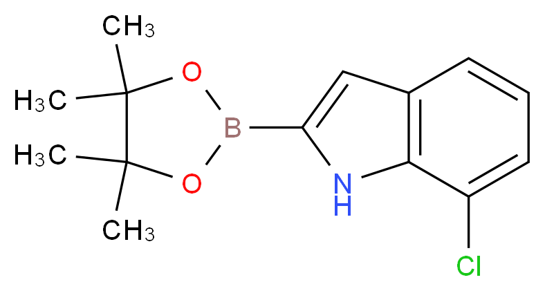 7-Chloro-2-(4,4,5,5-tetramethyl-1,3,2-dioxaborolan-2-yl)-1H-indole_分子结构_CAS_936901-92-7)