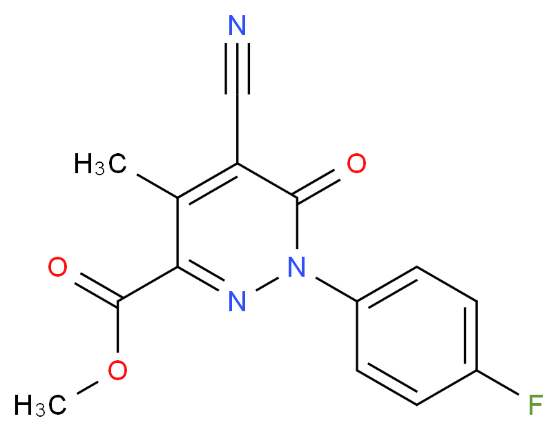 Methyl 5-cyano-1,6-dihydro-1-(4-fluorophenyl)-4-methyl-6-pyridazinone-3-carboxylate 97%_分子结构_CAS_)