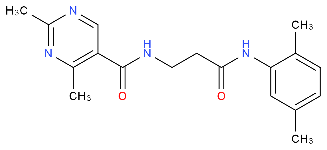 N-{3-[(2,5-dimethylphenyl)amino]-3-oxopropyl}-2,4-dimethylpyrimidine-5-carboxamide_分子结构_CAS_)