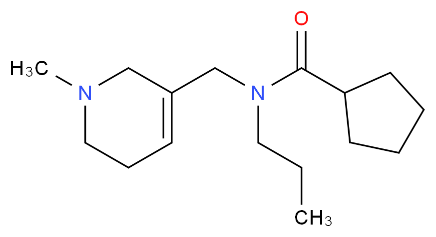 N-[(1-methyl-1,2,5,6-tetrahydropyridin-3-yl)methyl]-N-propylcyclopentanecarboxamide_分子结构_CAS_)