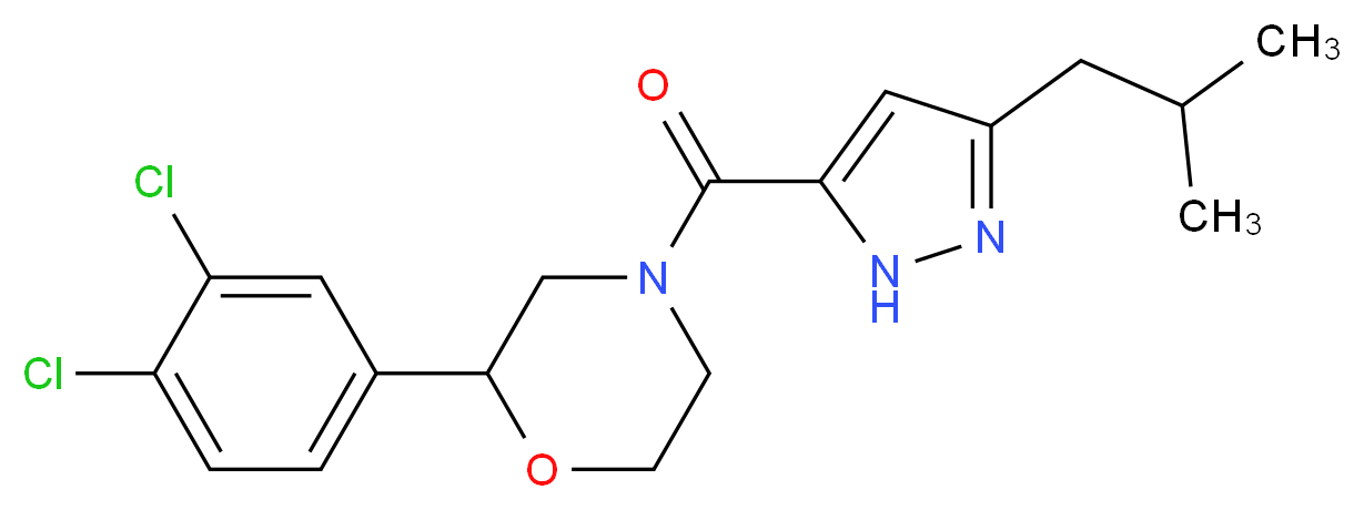 2-(3,4-dichlorophenyl)-4-[(3-isobutyl-1H-pyrazol-5-yl)carbonyl]morpholine_分子结构_CAS_)