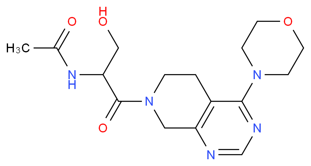 N-[1-(hydroxymethyl)-2-(4-morpholin-4-yl-5,8-dihydropyrido[3,4-d]pyrimidin-7(6H)-yl)-2-oxoethyl]acetamide (non-preferred name)_分子结构_CAS_)
