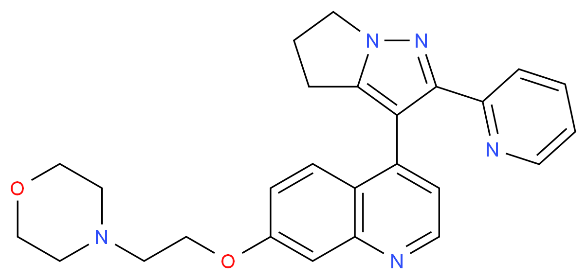 7-[2-(morpholin-4-yl)ethoxy]-4-[2-(pyridin-2-yl)-4H,5H,6H-pyrrolo[1,2-b]pyrazol-3-yl]quinoline_分子结构_CAS_700874-71-1