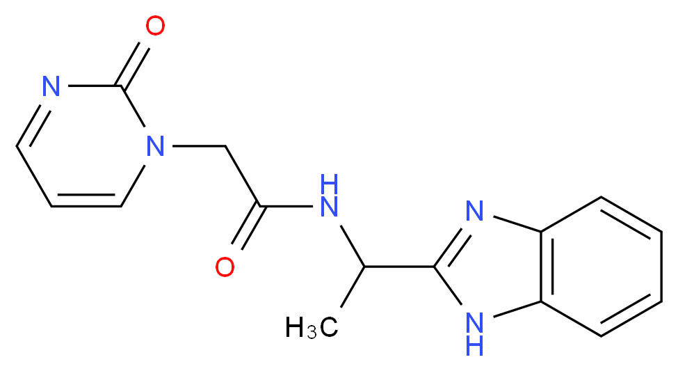 N-[1-(1H-benzimidazol-2-yl)ethyl]-2-(2-oxopyrimidin-1(2H)-yl)acetamide_分子结构_CAS_)