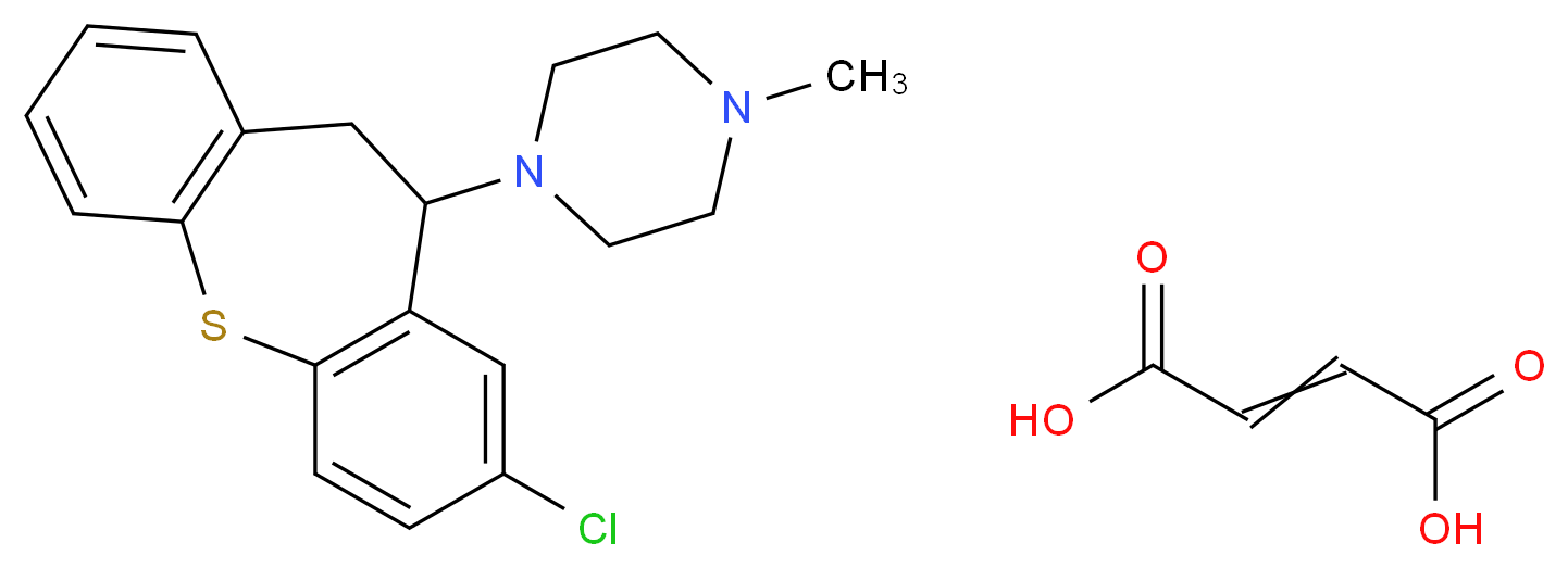 1-{6-chloro-2-thiatricyclo[9.4.0.0^{3,8}]pentadeca-1(11),3(8),4,6,12,14-hexaen-9-yl}-4-methylpiperazine; but-2-enedioic acid_分子结构_CAS_4789-68-8