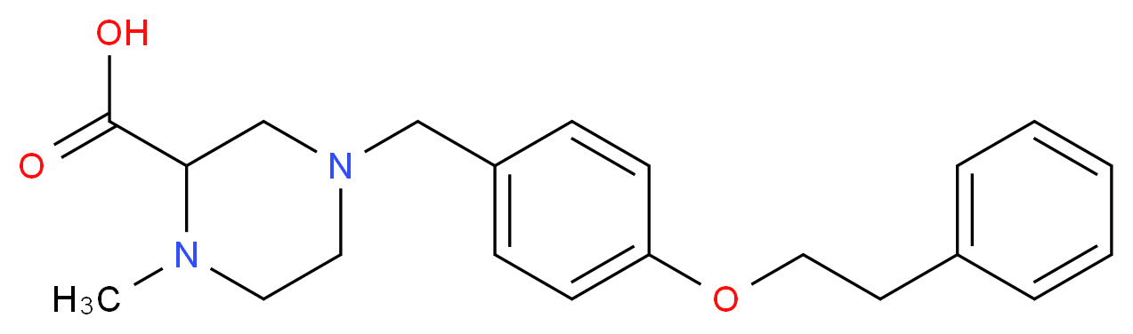 1-methyl-4-[4-(2-phenylethoxy)benzyl]piperazine-2-carboxylic acid_分子结构_CAS_)