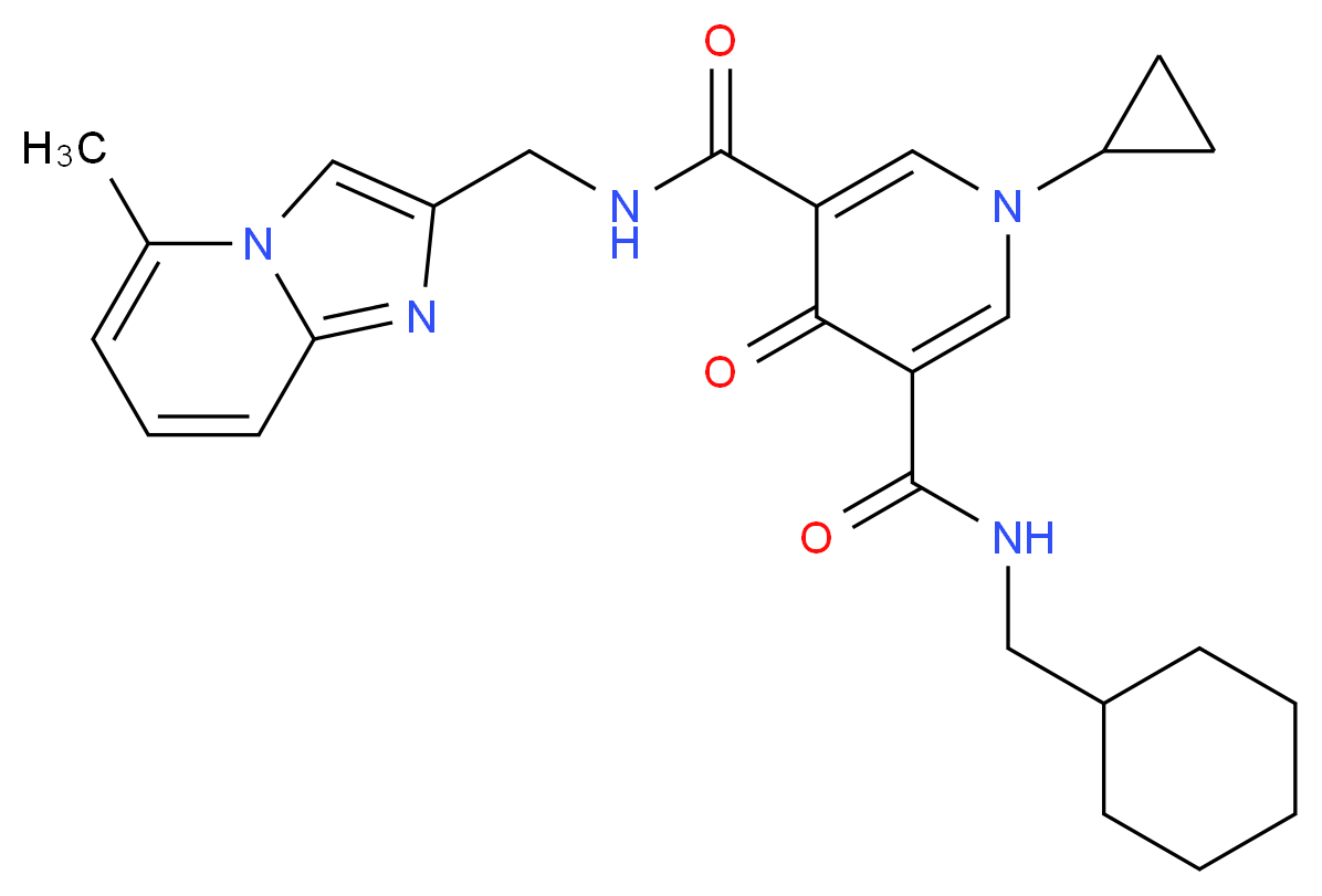 N-(cyclohexylmethyl)-1-cyclopropyl-N'-[(5-methylimidazo[1,2-a]pyridin-2-yl)methyl]-4-oxo-1,4-dihydro-3,5-pyridinedicarboxamide_分子结构_CAS_)