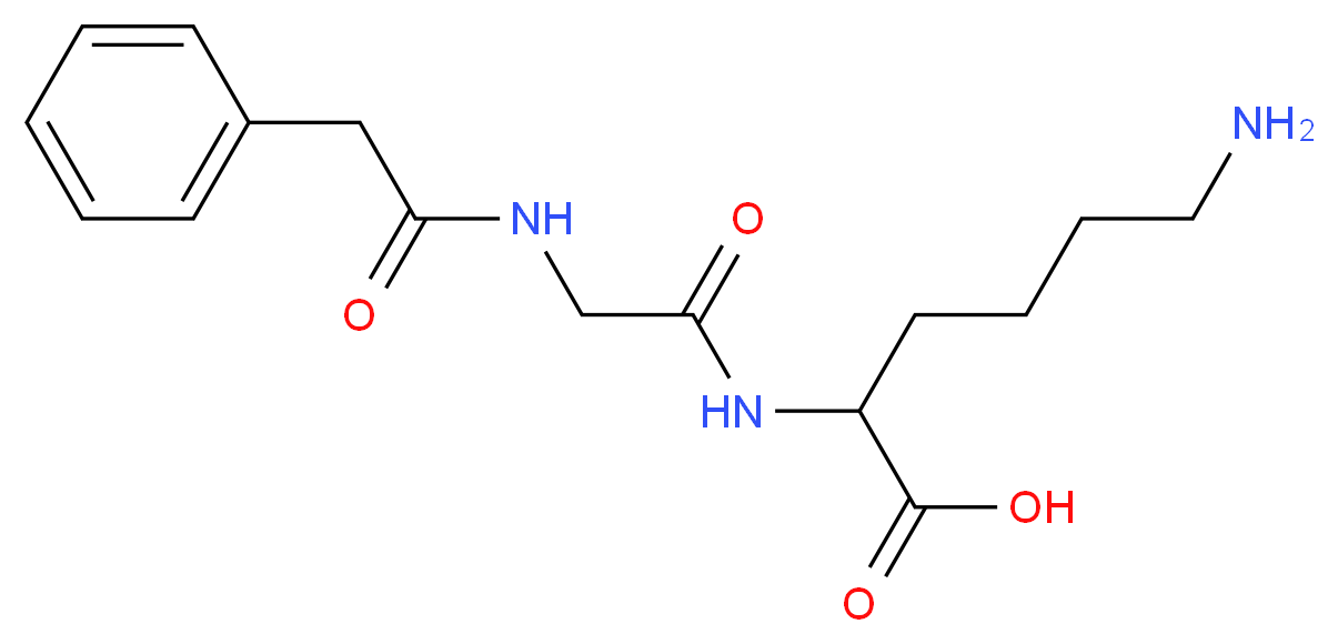 6-amino-2-[2-(2-phenylacetamido)acetamido]hexanoic acid_分子结构_CAS_113969-25-8