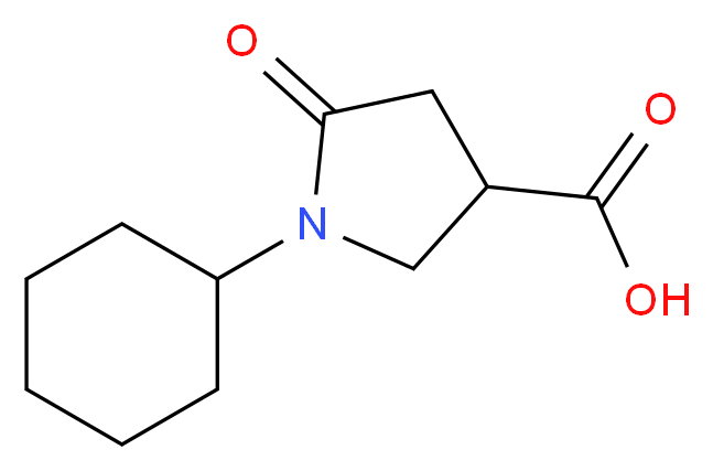 1-Cyclohexyl-5-oxopyrrolidine-3-carboxylic acid_分子结构_CAS_6304-56-9)