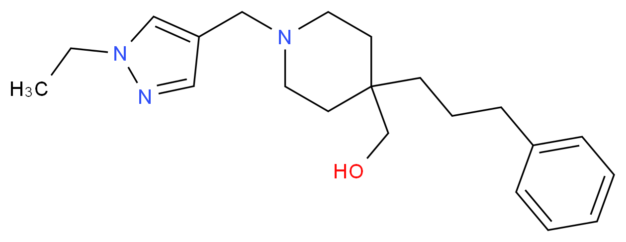 [1-[(1-ethyl-1H-pyrazol-4-yl)methyl]-4-(3-phenylpropyl)-4-piperidinyl]methanol_分子结构_CAS_)