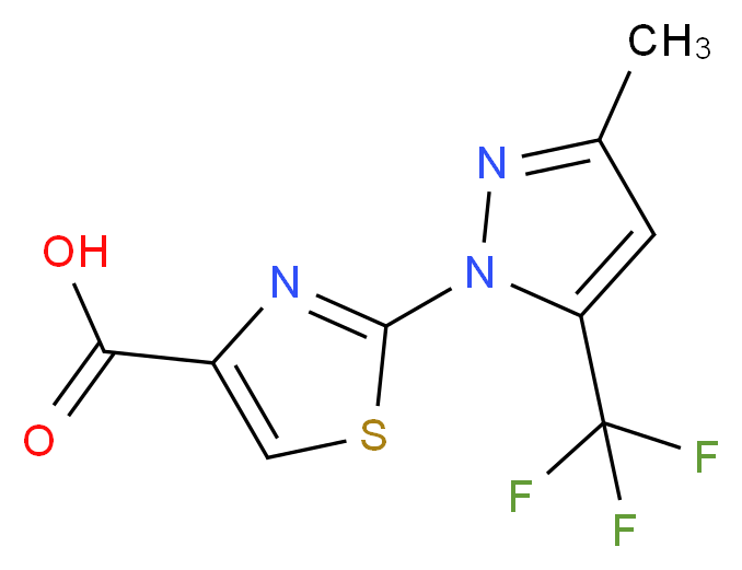 2-[3-Methyl-5-(trifluoromethyl)-1H-pyrazol-1-yl]-1,3-thiazole-4-carboxylic acid_分子结构_CAS_)