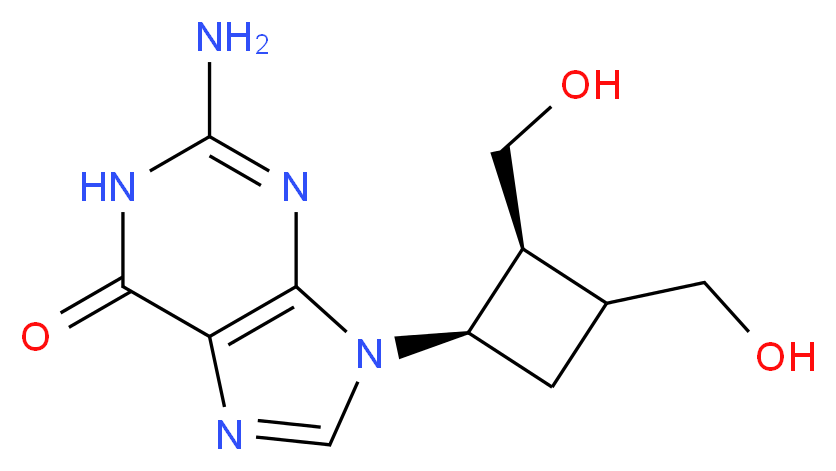 2-amino-9-[(1R,2S)-2,3-bis(hydroxymethyl)cyclobutyl]-6,9-dihydro-1H-purin-6-one_分子结构_CAS_127759-89-1