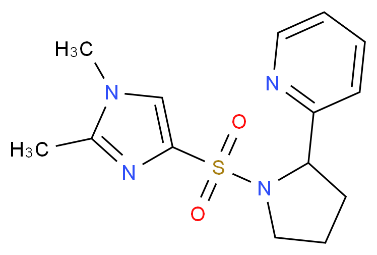 2-{1-[(1,2-dimethyl-1H-imidazol-4-yl)sulfonyl]-2-pyrrolidinyl}pyridine_分子结构_CAS_)