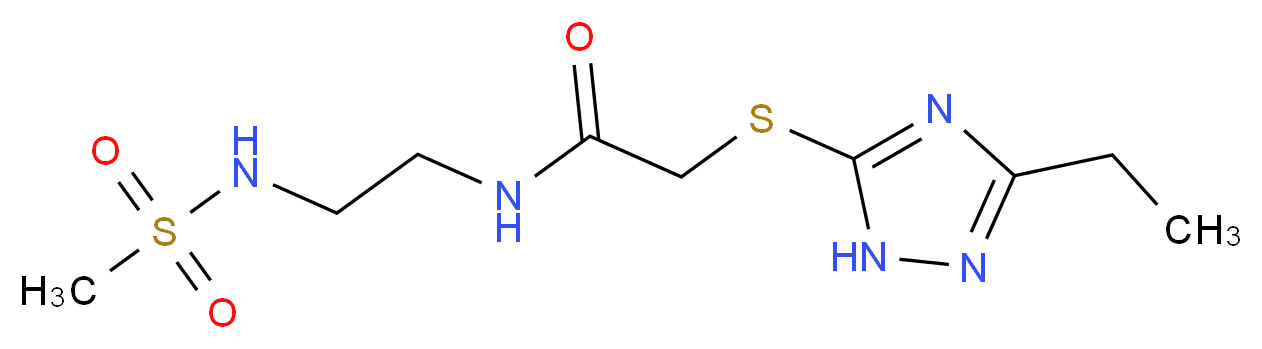 2-[(3-ethyl-1H-1,2,4-triazol-5-yl)thio]-N-{2-[(methylsulfonyl)amino]ethyl}acetamide_分子结构_CAS_)